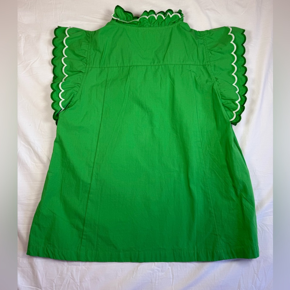 Umgee Green Scalloped Ruffle Top - Picture 3 of 8